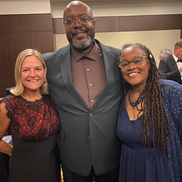 Simmons School of Nursing Dean Heather Schlosser with Nursing Professors Chaluza Kapaale and LaDonna Christian