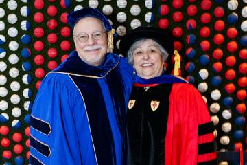 Gregory Maguire ’78MA and Children's Literature Professor Cathie Mercier. Photo credit: Ashley Purvis