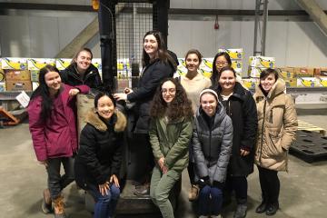 Mina Wilcha '19, Erin O'Brien '20, Paris Akrapa '19, Caroline McQuade '19, Beyza Erdem, Joanne Michel '21, Ellen Malloy '21, Scarlett Ma '20, Hannah Malatzky '19, and Rachel Losak '19