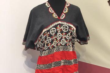 Laytu Chin tunic, or khlang im, from Myanmar is only one of several handmade pieces on display in the Trustman Art Gallery. Photo: Ellen Garnett.