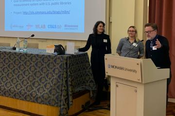 Susan Kennedy, Jo Dutilloy and Colin Rhinesmith giving their presentation at CIRN in Prato, Italy.