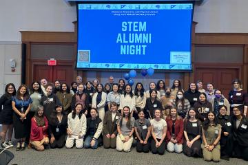 A group of Simmons STEM students and alums