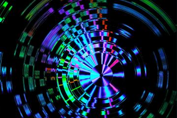 A colorful circular graphic representing digital storage