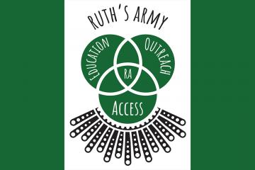 The logo for Ruth's Army: Education, Outreach, Access