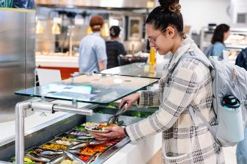 Student at salad bar