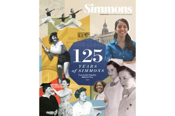 The cover of the 125th Anniversary issue of the Simmons magazine