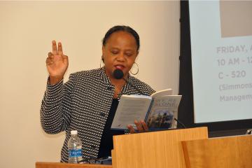 Professor Danticat delivers the 2025 Robert M. Gay Memorial Lecture, photograph by Camera Mosaïque.