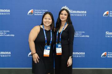Two Simmons students who attended the Simmons Leadership Conference in 2025