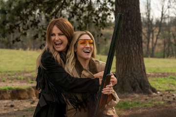 Malin Akerman and Brittany Snow play women who grow close despite their opposing political views in Netflix's "The Hunting Wives." 