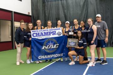 The Simmons Sharks Tennis team win the NAC Championship