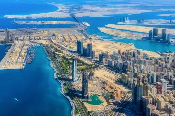 An aerial view of Abu Dhabi