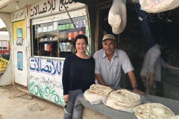 Karen Fisher at a market