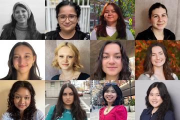 A collage of portraits of the twelve Simmons University SURPASS Scholars for 2024