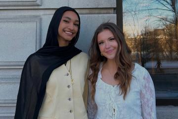 Aseya Mahamed ’27 and Kamryn Sanborn ’28