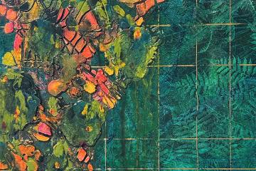Pura Vida I, painting by Dr. Sara McKenzie '93MBA, inspired by a trip to Costa Rica.