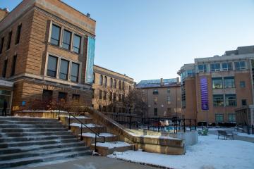 Simmons campus in winter. Photograph by Ashley Purvis