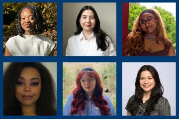 The six Simmons students who received the 2026 Senior Scholar Award