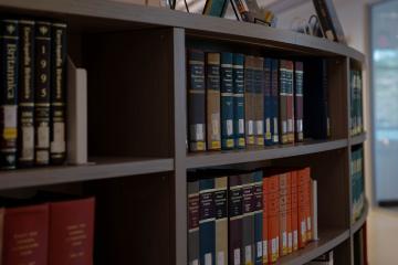 Shelves full of books in a library
