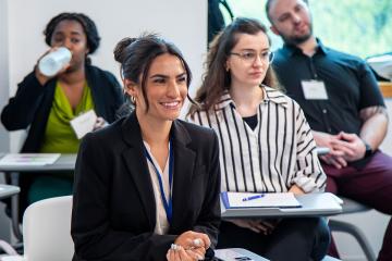 Graduate students in a class at Simmons University