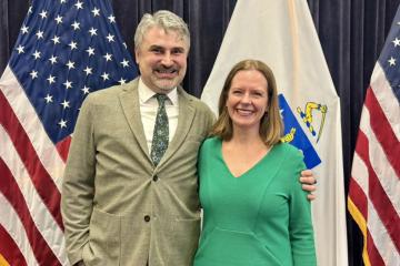 Nathan Brewer '10MSW, '14C, '21PhD and Professor of Social Work Kristie A. Thomas were sworn into the MA Governor's Council to Address Sexual Assault, Domestic Violence, and Human Trafficking