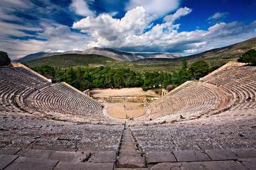 The ancient theater of Epidaurus (Epidavros), Argolida (Argolis), Peloponnese, Greece