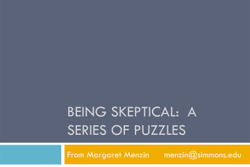 Being Skeptical: A Series of Puzzles by Margaret Menzin