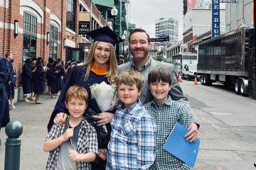 Jackie Kelley with family after commencement