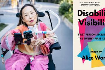 Alice Wong with Disability Visibility book cover