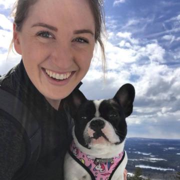 Taylor Paige Nealand with her french bulldog, North
