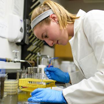 Student in a lab