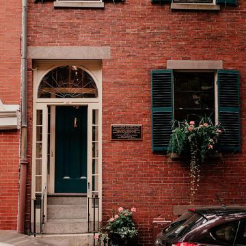 The front door of the home of fugitive slave, Lewis Hayden, a meeting place of abolitionists and station on the Underground Railroad. 