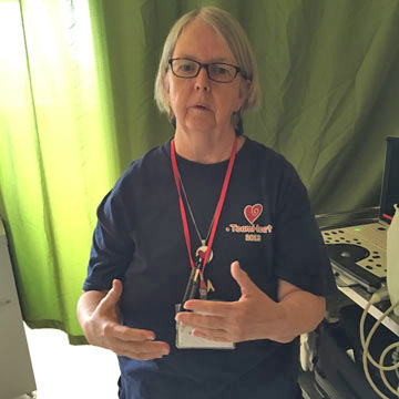 Marilyn Riley teaching at a hospital in Rwanda