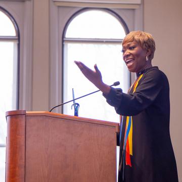 Joy Reid at the Fifth Annual Ifill Forum, photograph by Ashley Purvis.