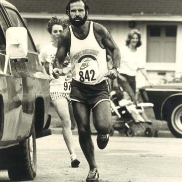 Professor Stephen London road racing, circa 1970s.