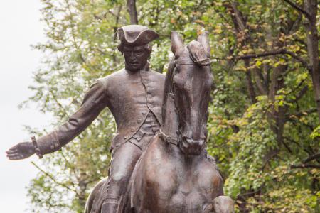 Paul Revere Statue in the North End of Boston