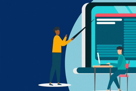 illustration of online instruction