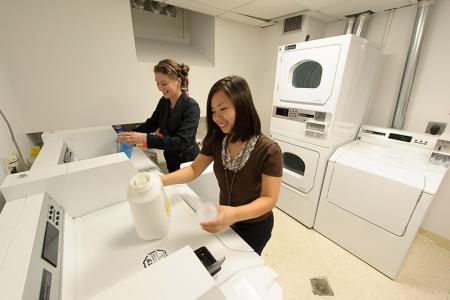 Students doing Laundry in a Residence Hall