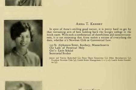 Anna T. Kenney's 1926 yearbook entry