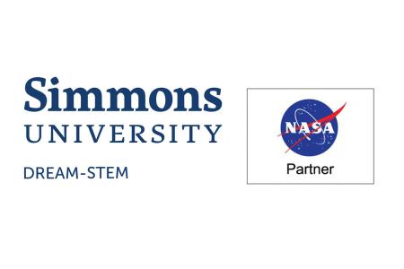 Side by side logos: Simmons DREAM-STEM and NASA partner