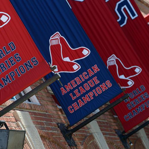 Red Sox flags at Fenway Park