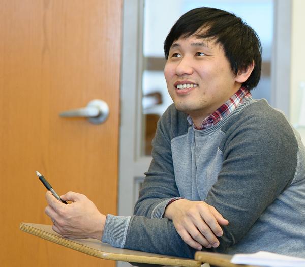 Graduate student sitting in class