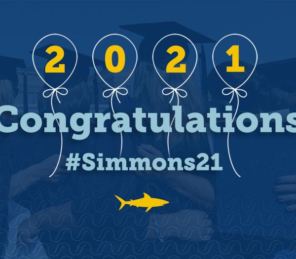 Banner that reads Congratulations! #Simmons21