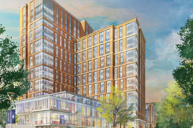 Artist rendering of the Living and Learning Center on the Simmons University campus