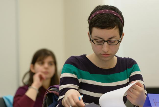 Student sitting in class