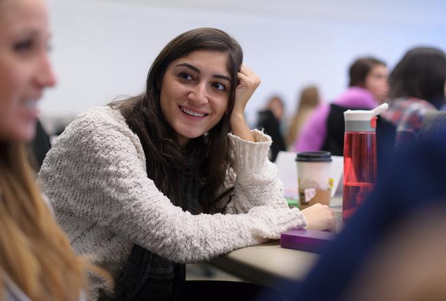 Students sitting in class