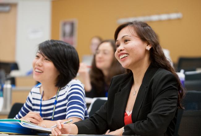 Students sitting in class