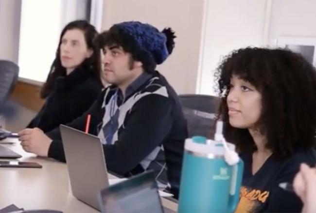 Students in a social work class