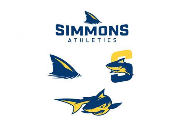 Shark logos used by Simmons Athletics