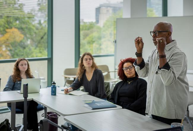 Professor Gary Bailey teaching a class