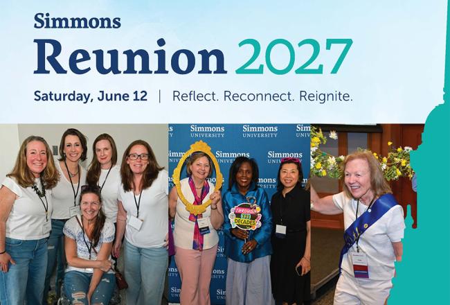 A collage of photos from reunions. Reunion 2027 will be Saturday, June 12, 2027.